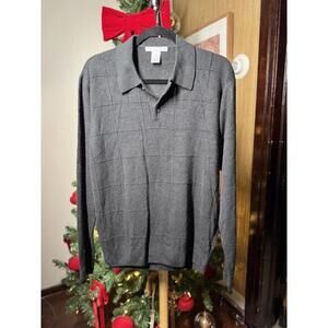 Geoffrey Beene Men's Gray Long Sleeve Sweater